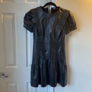 Zara cocktails leather mini dress